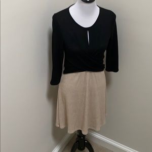 Flattering Faux-Wrap Knit Dress from Anthro Sz M